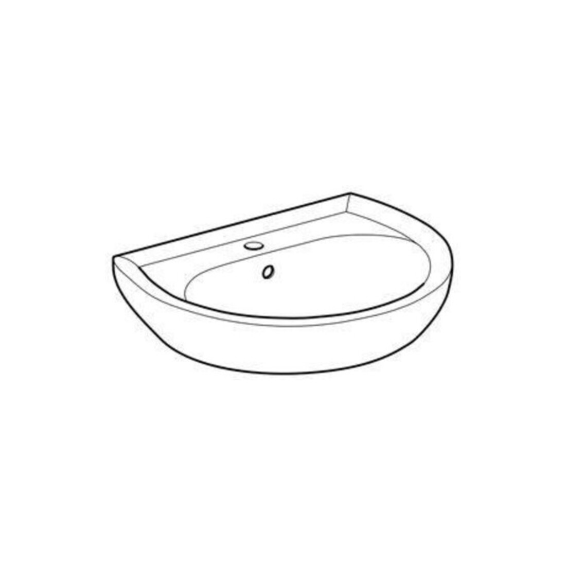 Geberit Waschtisch Renova 60x49cm, manhatt, m Hahnl., mit Überlauf