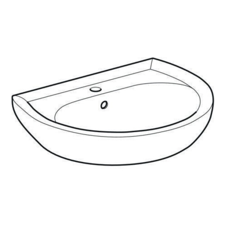 Geberit Waschtisch Renova 60x49cm, manhatt, m Hahnl., mit Überlauf