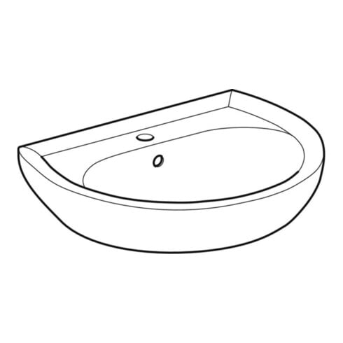 Geberit Waschtisch Renova 60x49cm, manhatt, m Hahnl., mit Überlauf