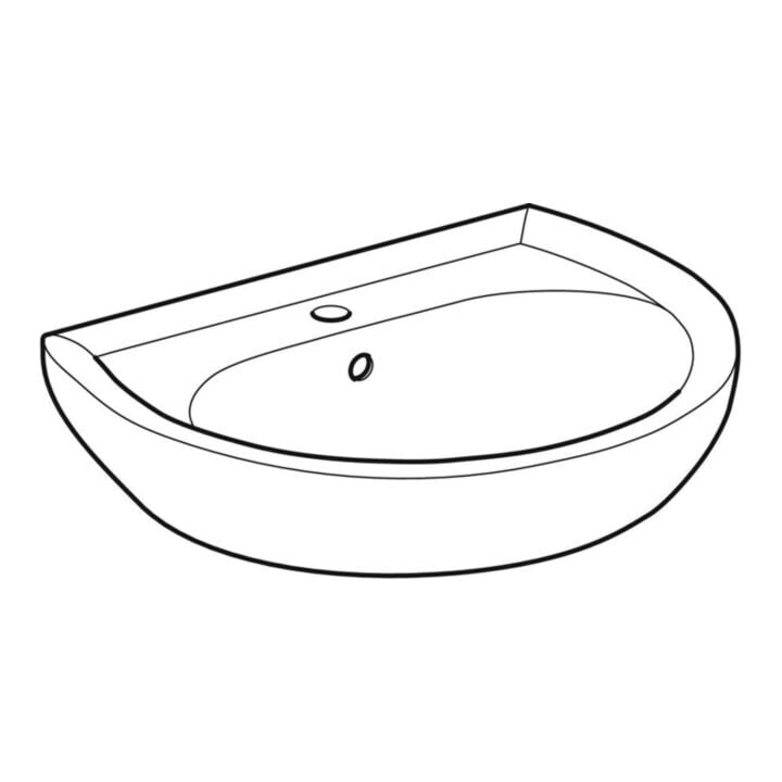 Geberit Waschtisch Renova 60x49cm, manhatt, m Hahnl., mit Überlauf