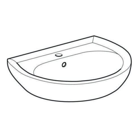 Geberit Waschtisch Renova 60x49cm, manhatt, m Hahnl., mit Überlauf
