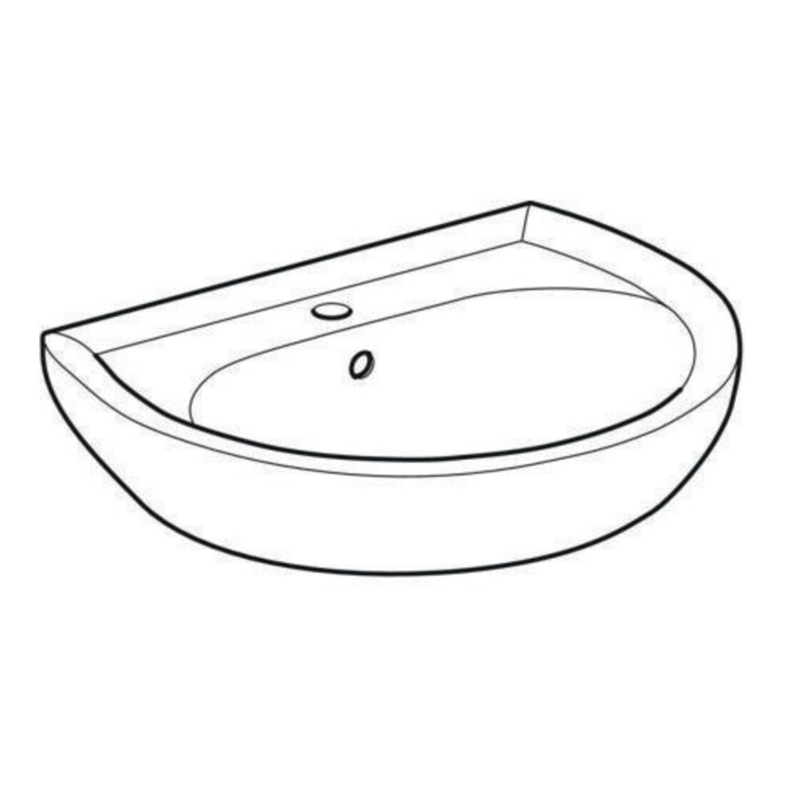 Geberit Waschtisch Renova 60x49cm, manhatt, m Hahnl., mit Überlauf