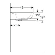 Geberit Waschtisch Renova 60x49cm, perg., m Hahnloch, mit Überlauf-4