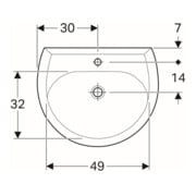 Geberit Waschtisch Renova 60x49cm, perg., m Hahnloch, mit Überlauf-5