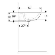 Geberit Waschtisch Renova 65x50cm, we/KeraTe, o. Hahnl., m ÜL-4