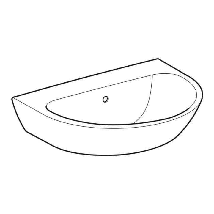 Geberit Waschtisch Renova 65x50cm, we/KeraTe, o. Hahnl., m ÜL
