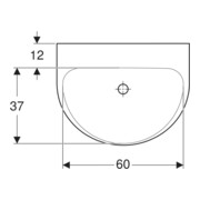 Geberit Waschtisch Renova 65x50cm, we/KeraTe, o. Hahnl., o. ÜL-2