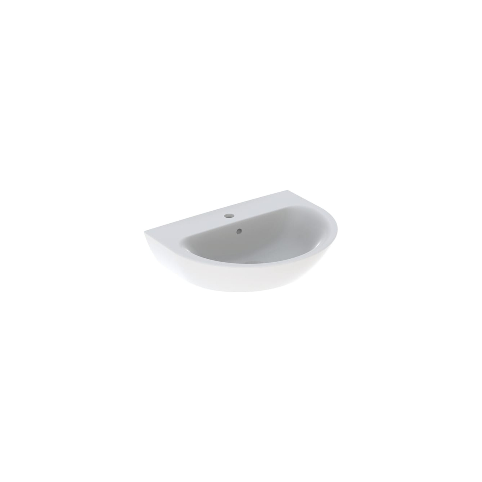 Geberit Waschtisch Renova 65x50cm, we., mit Hahnloch, mit Überlauf
