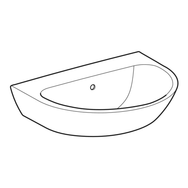 Geberit Waschtisch Renova 65x50cm, we., o. Hahnloch, mit Überlauf