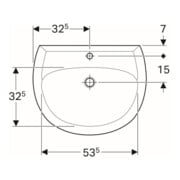 Geberit Waschtisch Renova 65x51cm, manhatt, m Hahnl., mit Überlauf-4