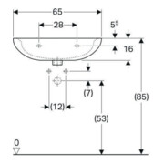 Geberit Waschtisch Renova 65x51cm, manhatt, m Hahnl., mit Überlauf-5