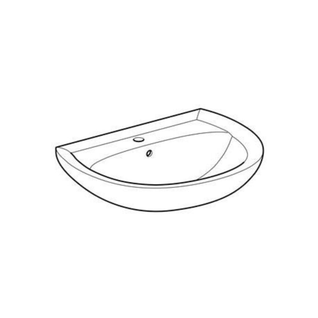Geberit Waschtisch Renova 65x51cm, manhatt, m Hahnl., mit Überlauf