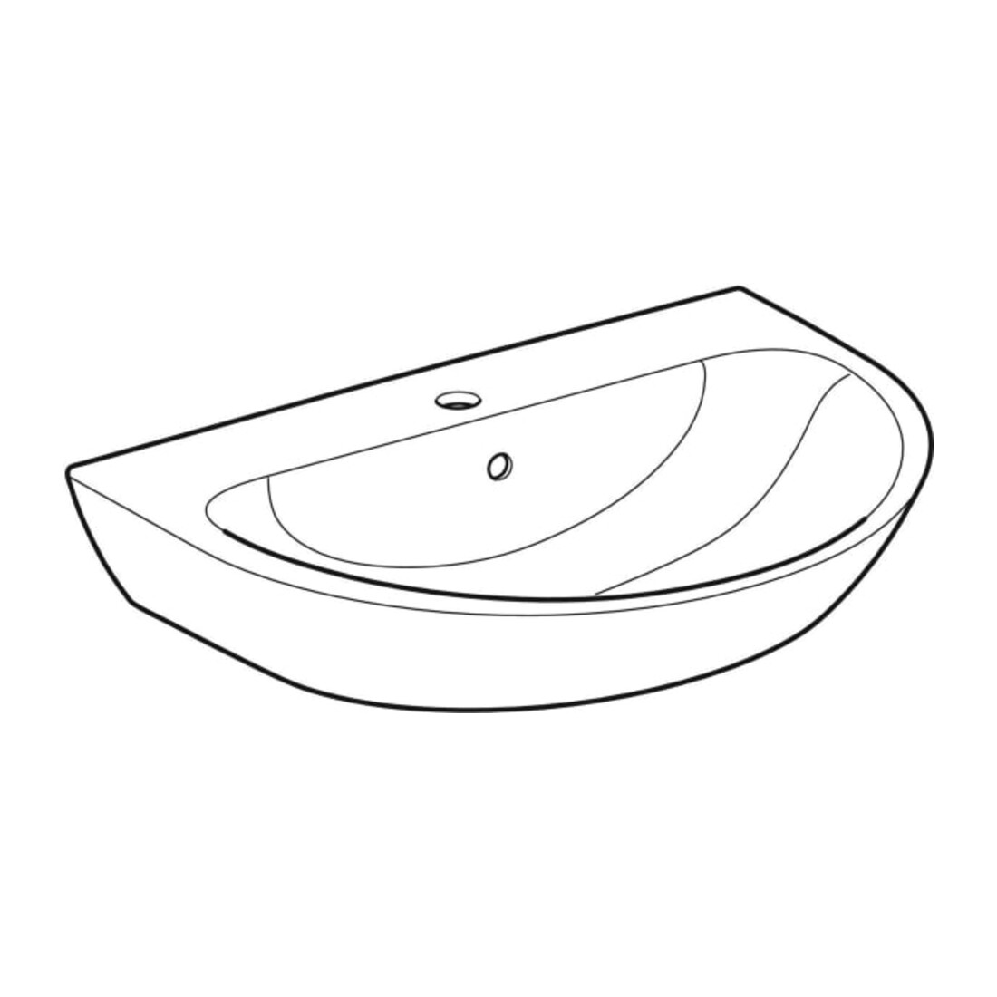 Geberit Waschtisch Renova 70x52cm, we/KeraTe, m Hahnl., m Überlauf