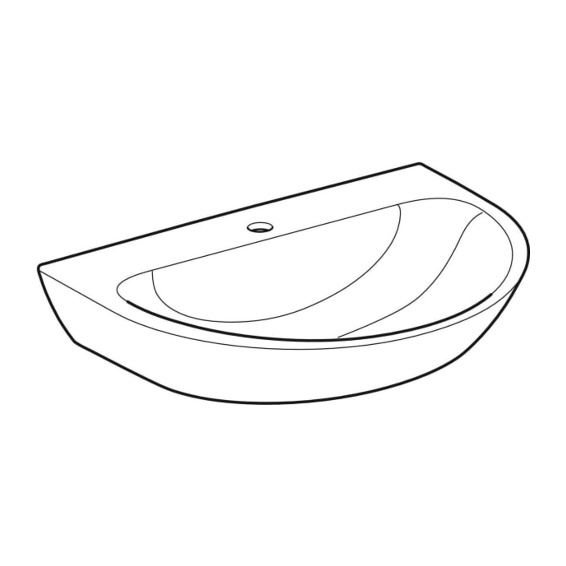 Geberit Waschtisch Renova 70x52cm, we/KeraTe, m Hahnl., o. ÜL
