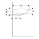 Geberit Waschtisch Renova 70x52cm, we/KeraTe, m Hahnl., o. ÜL