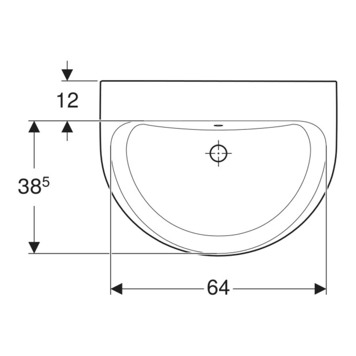 Geberit Waschtisch Renova 70x52cm, we/KeraTe, o. Hahnl., m ÜL