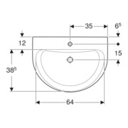 Geberit Waschtisch Renova 70x52cm, we., m Hahnloch, ohne Überlauf-4