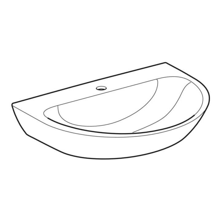 Geberit Waschtisch Renova 70x52cm, we., m Hahnloch, ohne Überlauf
