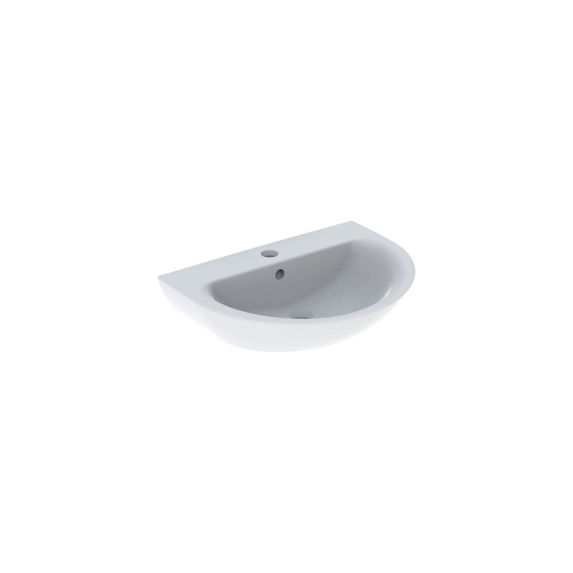 Geberit Waschtisch Renova 70x52cm, we., mit Hahnloch, mit Überlauf