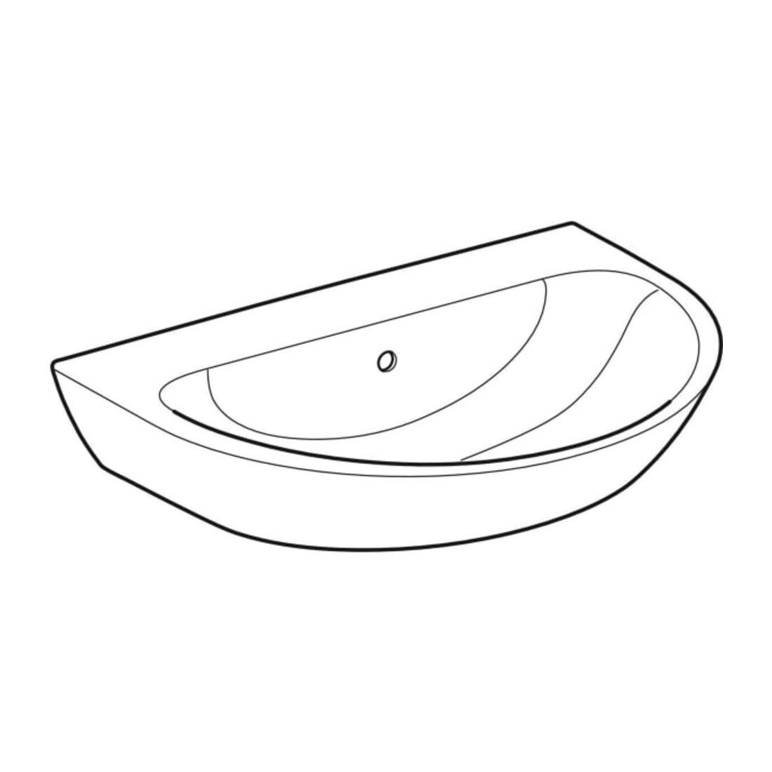 Geberit Waschtisch Renova 70x52cm, we., o. Hahnloch, mit Überlauf