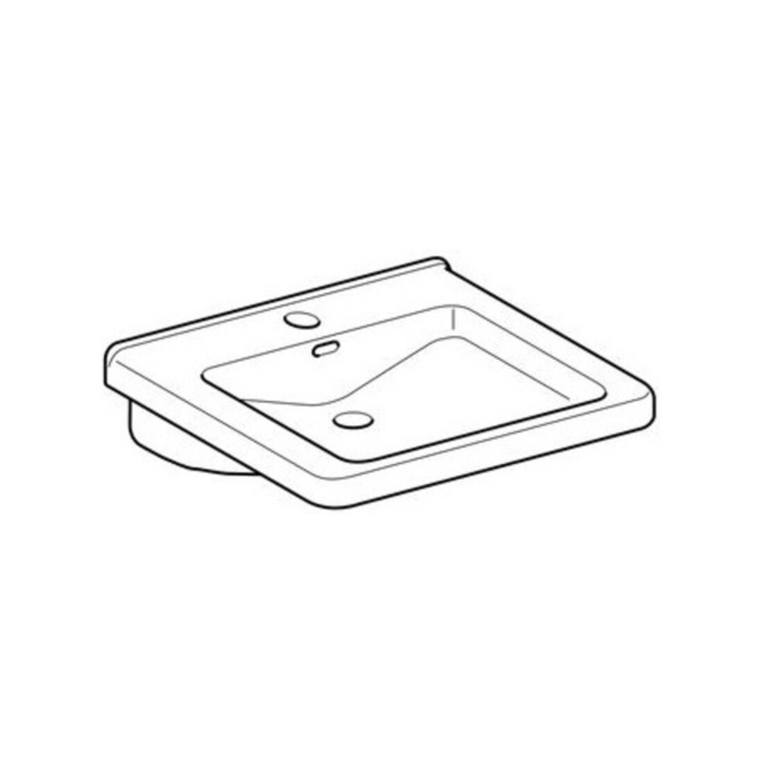 Geberit Waschtisch Renova Comfort 55x52,5cm, BF, m Hahnl., m ÜL, we.