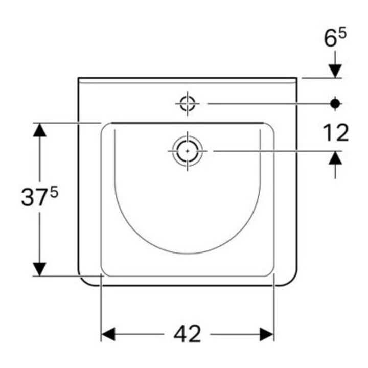 Geberit Waschtisch Renova Comfort 55x52,5cm, BF, m Hahnl., m ÜL, we.