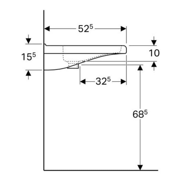 Geberit Waschtisch Renova Comfort 55x52,5cm, BF, m Hahnl., m ÜL, we.