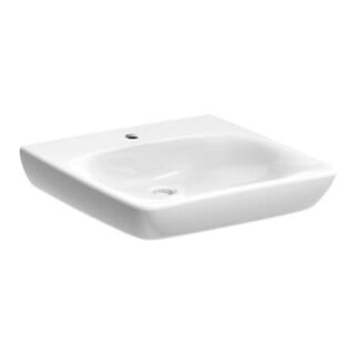 Geberit Waschtisch Renova Comfort 55x55cm, BF, m Hahnl., o. ÜL, we.