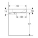 Geberit Waschtisch Renova Comfort 55x55cm, BF, m Hahnl., o. ÜL, we.-2