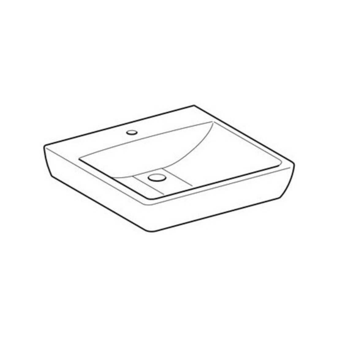 Geberit Waschtisch Renova Comfort 55x55cm, BF, m Hahnl., o. ÜL, we.