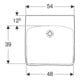 Geberit Waschtisch Renova Comfort 55x55cm, o HL, o. ÜL, barrieref., we.-4