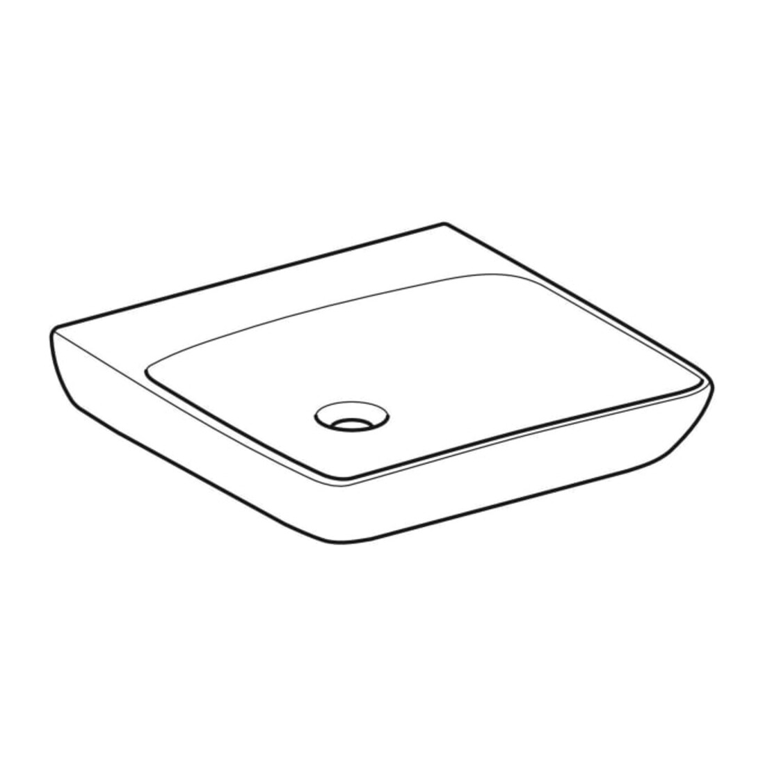 Geberit Waschtisch Renova Comfort 60x55cm, o. Hahnl. + ÜL, barrieref., we.