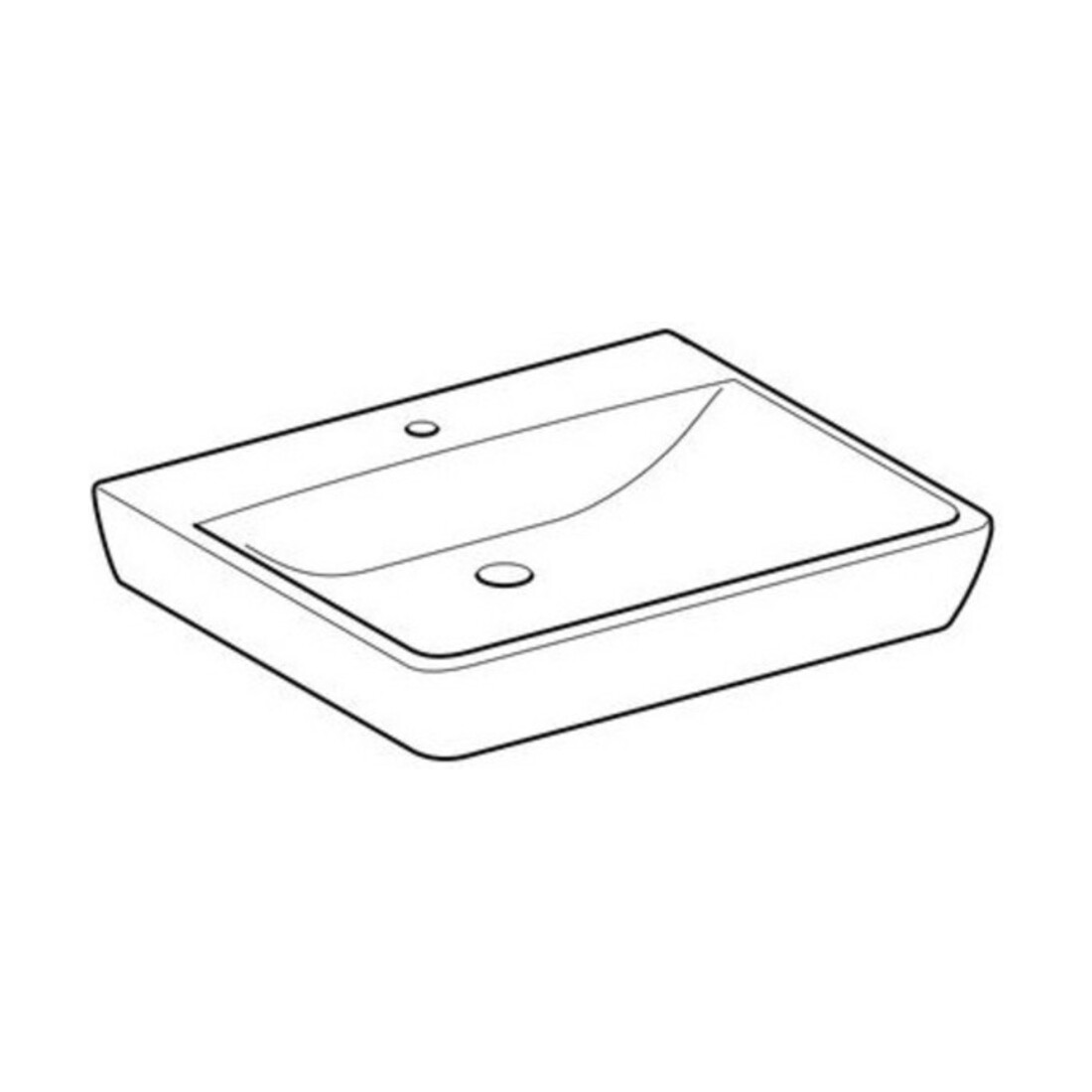 Geberit Waschtisch Renova Comfort 65x55cm, BF, m Hahnl., o. ÜL, we.
