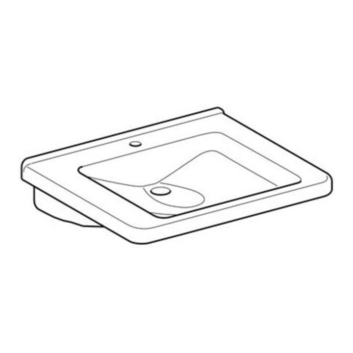 Geberit Waschtisch Renova Comfort 65x55cm, BF, m Hahnl., o. ÜL, we. K-Tect