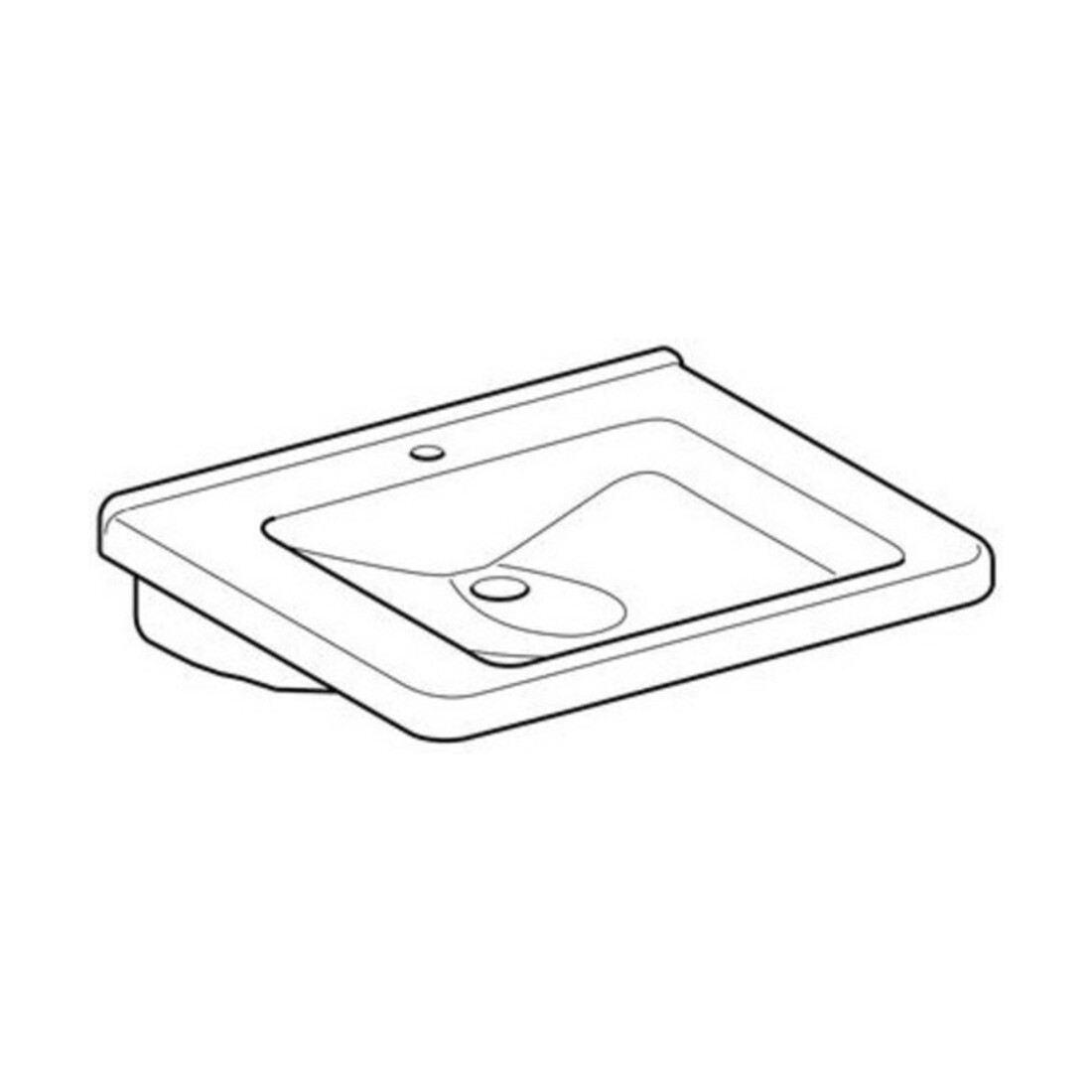 Geberit Waschtisch Renova Comfort 65x55cm, BF, m Hahnl., o. ÜL, we. K-Tect