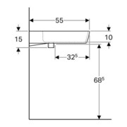 Geberit Waschtisch Renova Comfort 65x55cm, BF, m Hahnl., o. ÜL, we. K-Tect-2