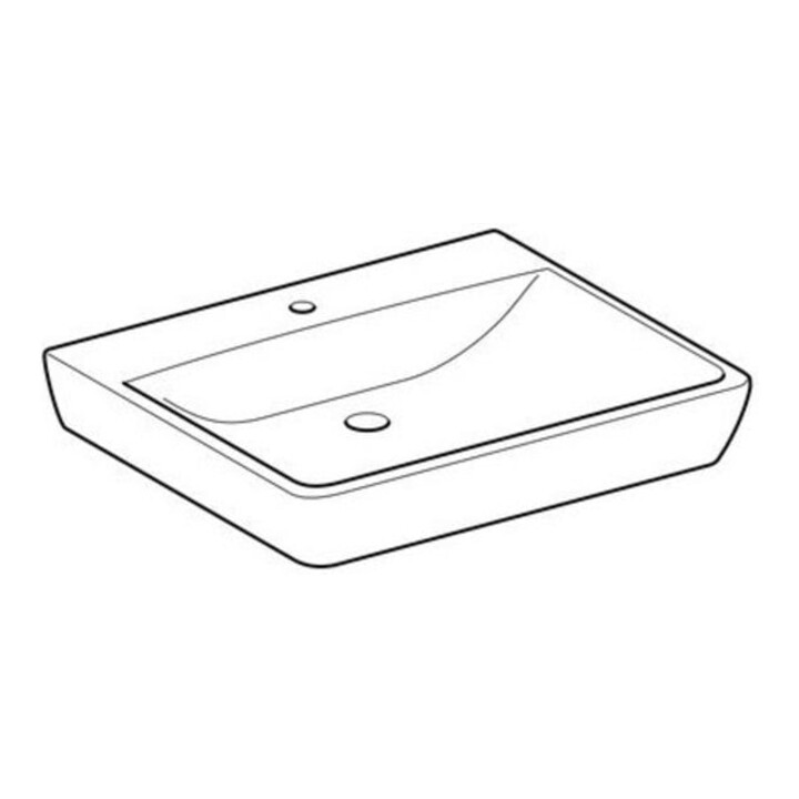 Geberit Waschtisch Renova Comfort 65x55cm, BF, m Hahnl., o. ÜL, we. K-Tect