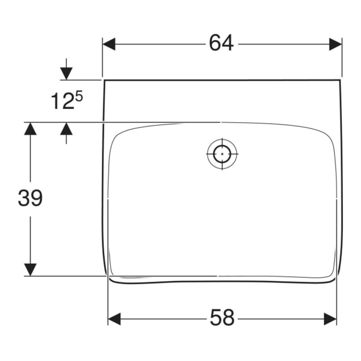 Geberit Waschtisch Renova Comfort 65x55cm, o HL, o. ÜL, barrieref., we.