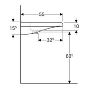 Geberit Waschtisch Renova Comfort 75x55cm, barrieref., m Hahnl., m ÜL, we.-2