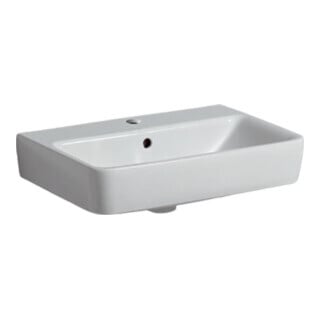 Geberit Waschtisch Renova Compact 55x37cm, we., mit Hahnloch, mit Überlauf