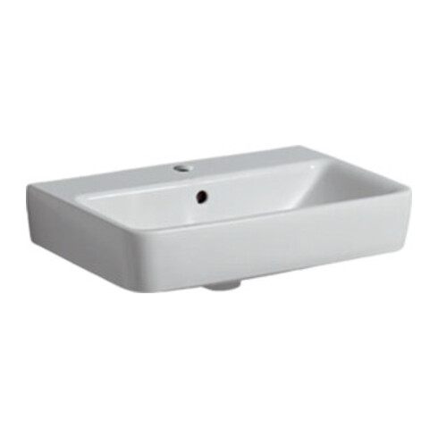 Geberit Waschtisch Renova Compact 55x37cm, we., mit Hahnloch, mit Überlauf