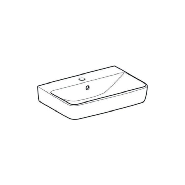 Geberit Waschtisch Renova Compact 55x37cm, we., mit Hahnloch, mit Überlauf
