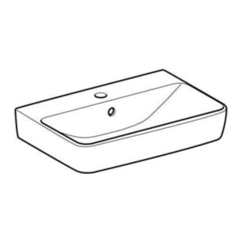 Geberit Waschtisch Renova Compact 55x37cm, we., mit Hahnloch, mit Überlauf