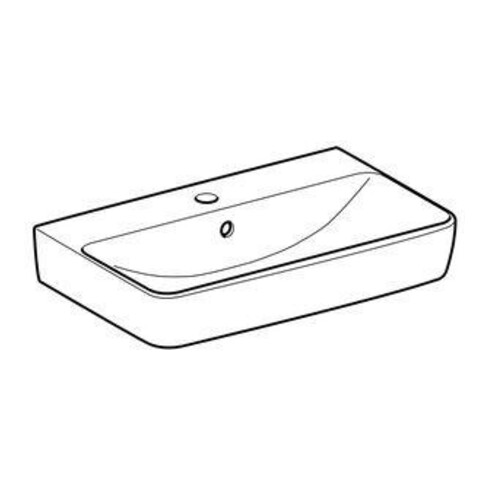 Geberit Waschtisch RENOVA COMPACT 600 x 370 mm, mit Hahnloch, mit Überlauf weiß