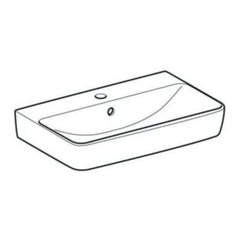 Geberit Waschtisch Renova Compact 60x37cm, we. K-Tect, m Hahnl., m ÜL