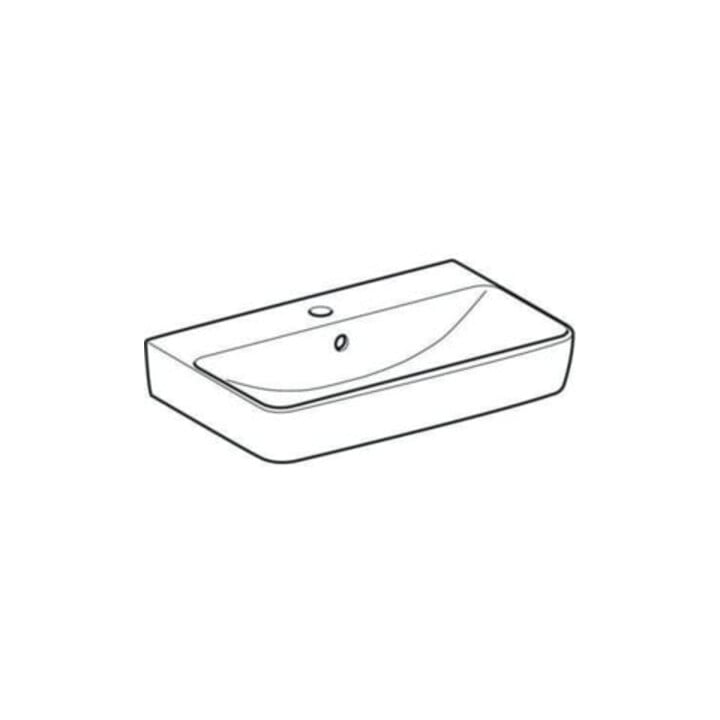 Geberit Waschtisch Renova Compact 60x37cm, we. K-Tect, m Hahnl., m ÜL
