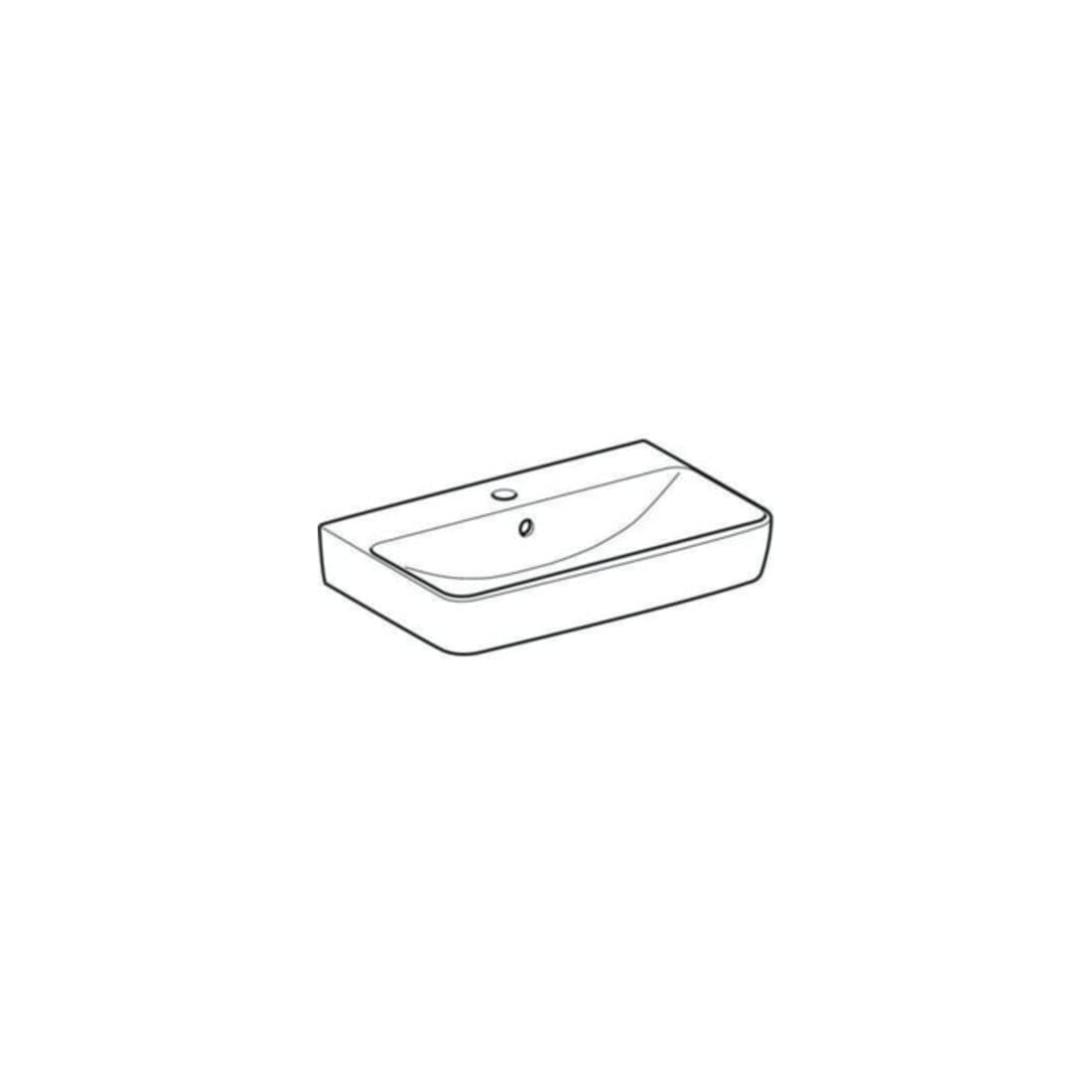 Geberit Waschtisch Renova Compact 60x37cm, we. K-Tect, m Hahnl., m ÜL