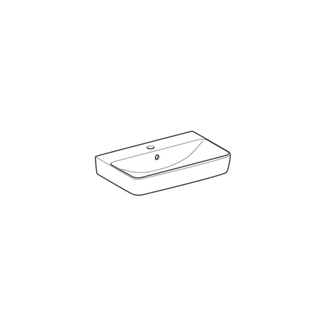 Geberit Waschtisch Renova Compact 60x37cm, we. K-Tect, m Hahnl., m ÜL
