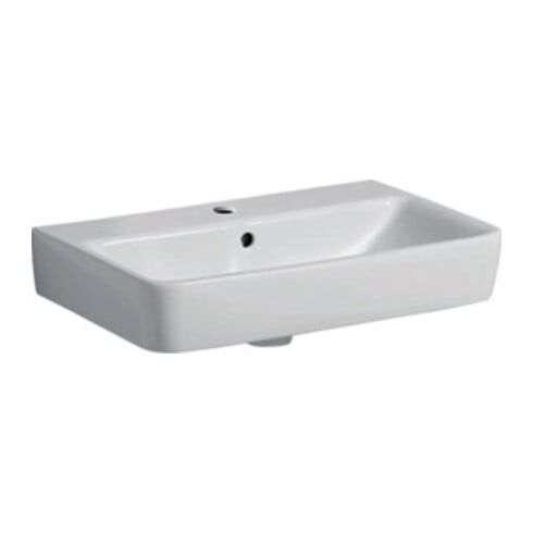 Geberit Waschtisch Renova Compact 60x37cm, we., mit Hahnloch, mit Überlauf