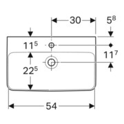 Geberit Waschtisch Renova Compact 60x37cm, we., mit Hahnloch, mit Überlauf-2